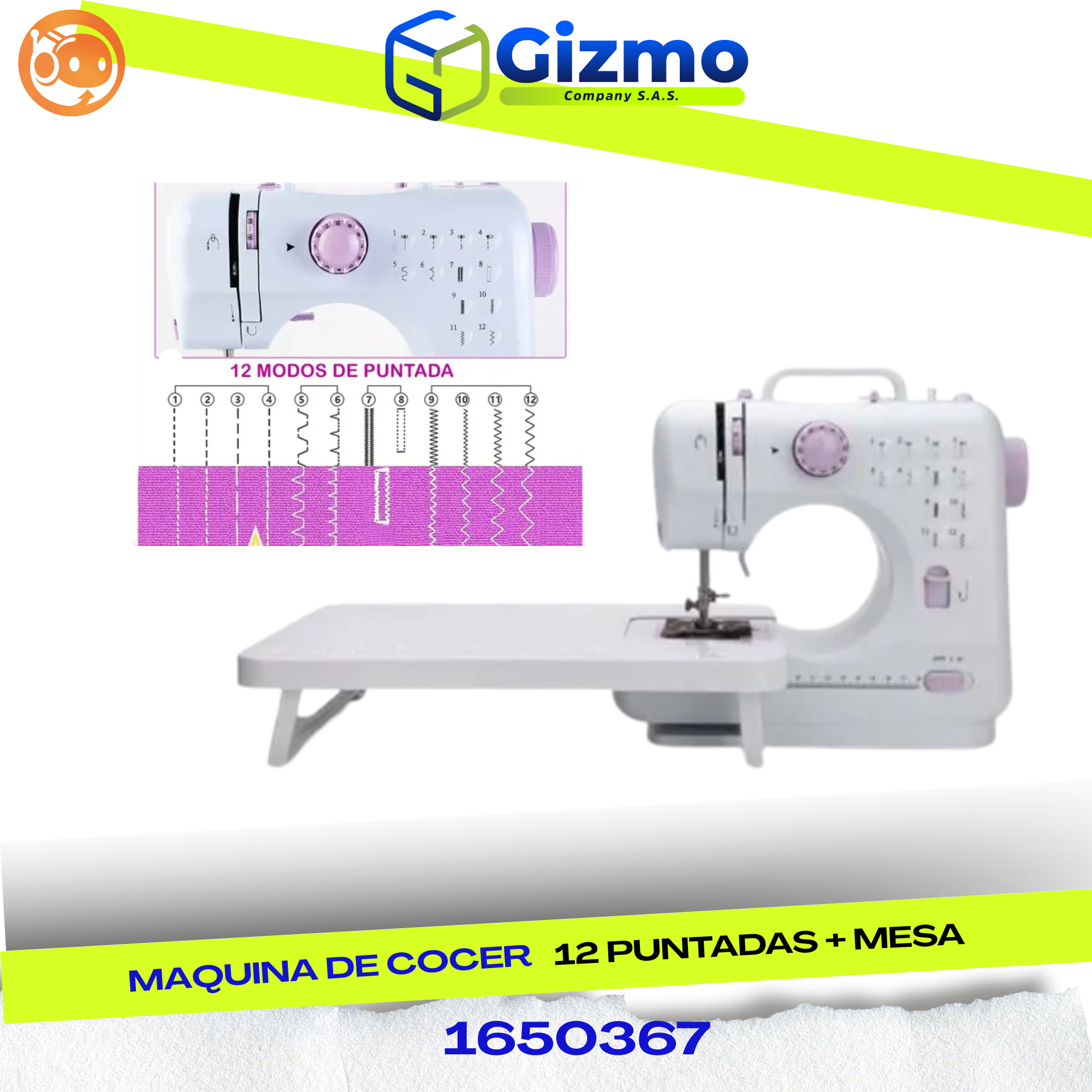 Maquina De Coser  12 Puntadas + Mesa